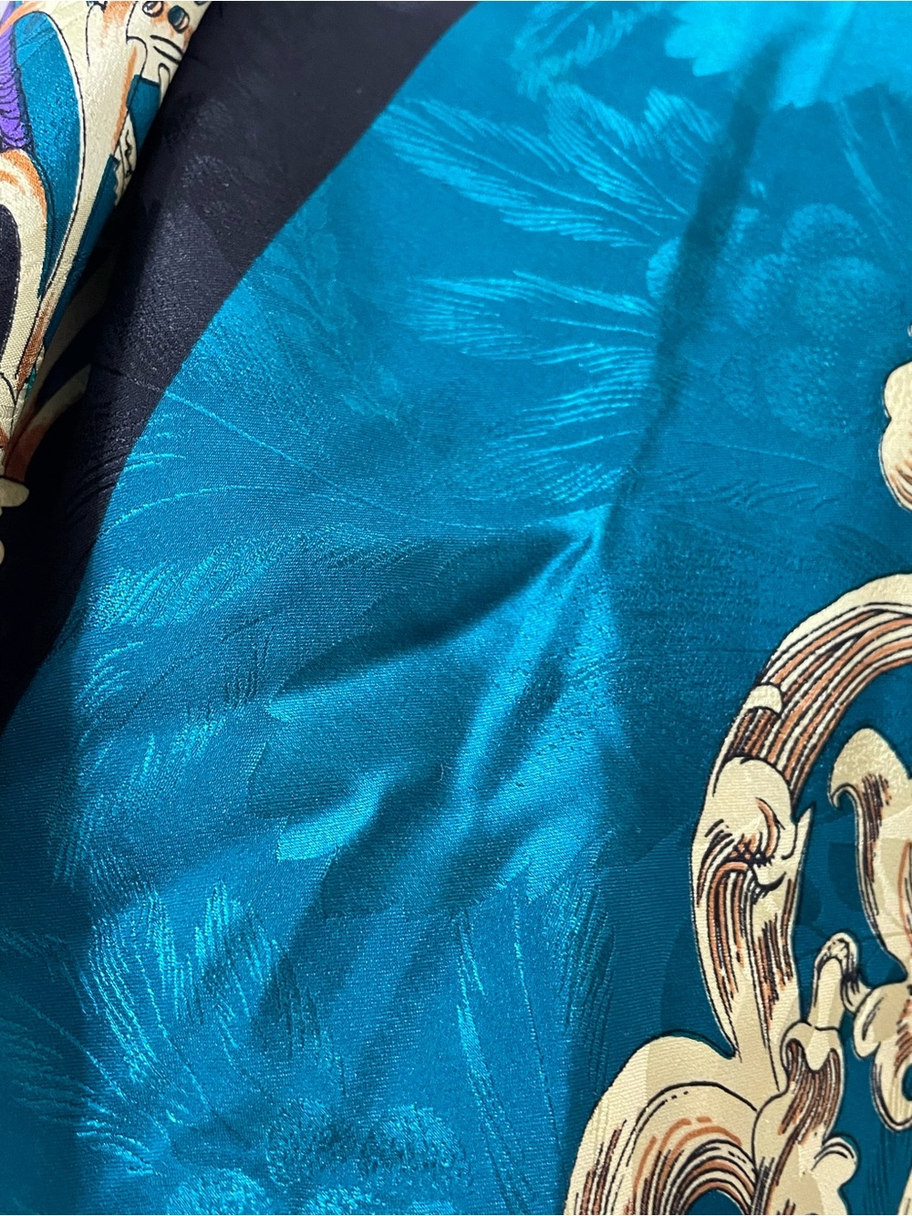Diane Freis Originals Black Silk Scarf - Picture 5 of 6